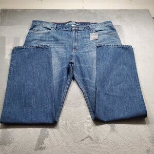 Eddie Bauer Jeans Cotton Straight Fit 5 Pckt Style Medium Wash Men Sz 44/36 Tall